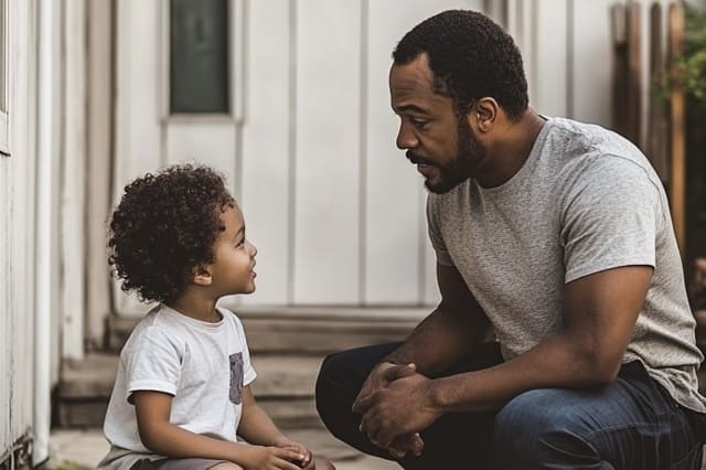 Wann wird das Grenzentesten zum Problem? Vater spricht mit Kind über Grenzen