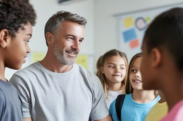 Gruppencoaching zum Thema Selbstbehauptung Coach führt einen Gruppenkurs zum Thema Selbstbehauptung